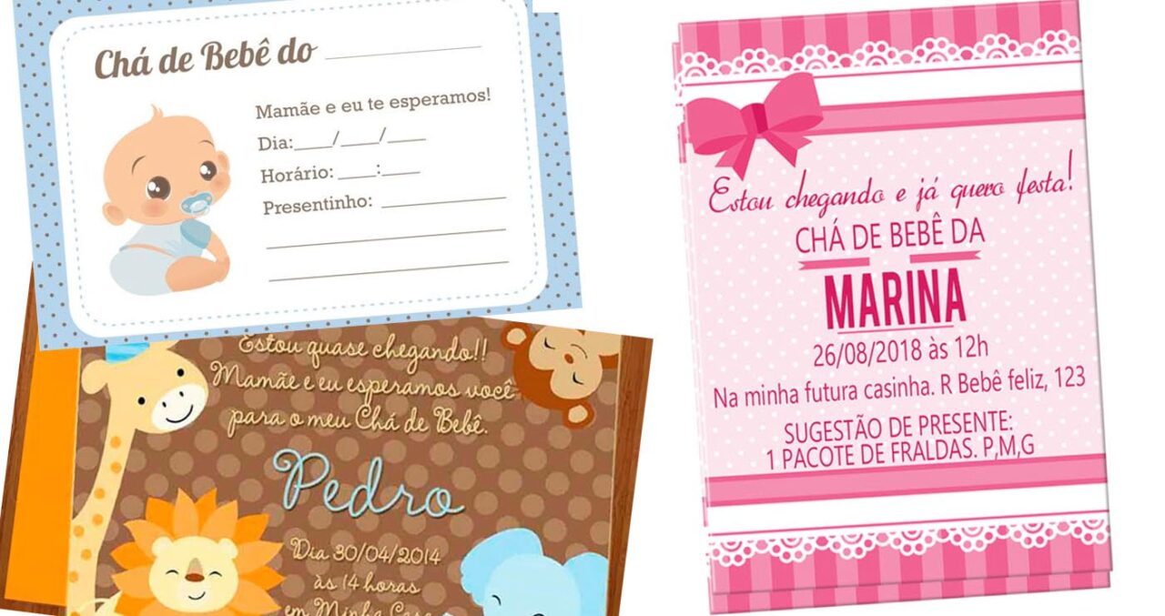 Convites para chá de bebê